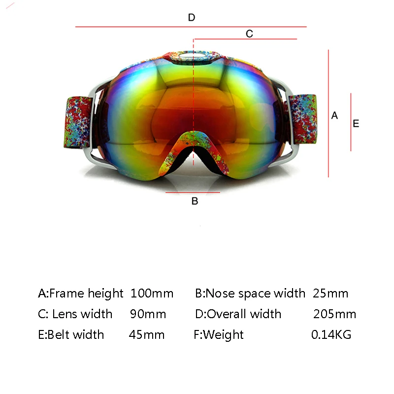 HD Лыжные очки Анти туман маска сноуборд двухслойные линзы UV400 защита лыжные