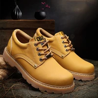 handmade genuine leather shoes men tooling boots work shoes classic ankle boots fashion leather men winter boots