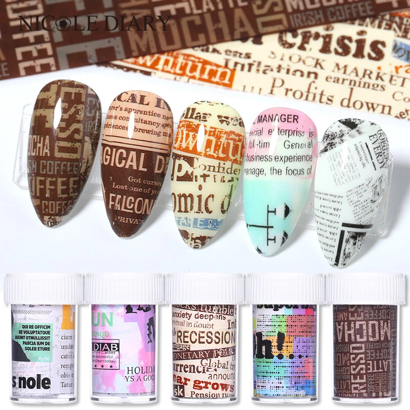 1 шт. наклейка из фольги для ногтей винтажные новинки набор бумажных гелей