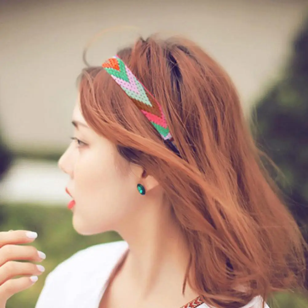 

Ethnic Vintage Style Boho Women Elastic Braided Headbands Girls Headwear Hair Band Hair Accessories
