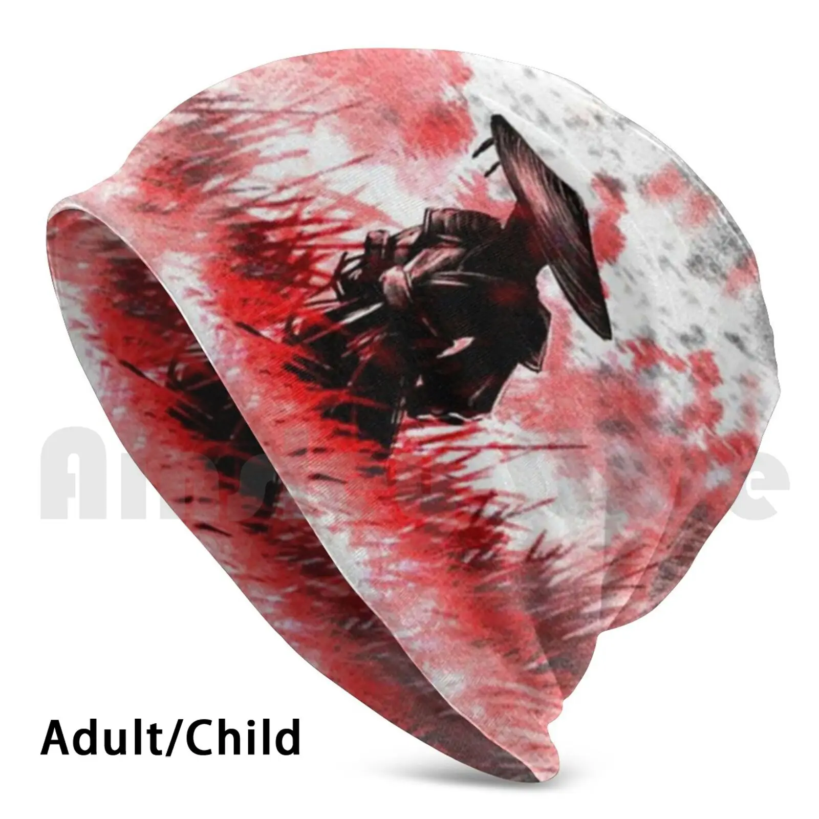 

Ghost In Red Artwork Beanie Hedging Cap DIY Print Cushion Ghost Of Tsushima Shinobi Ghost Tsushima Combat Japanese Anime