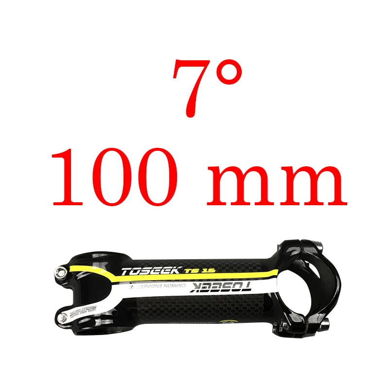 Yellow 100mm Toseek велосипед стержень супер светильник 102 г! Угол 7 длина 70 мм-110 мм Высококачественный углеродный алюминиевый стержень красный синий зеленый желтый Глянец - Цвет: Yellow 100mm