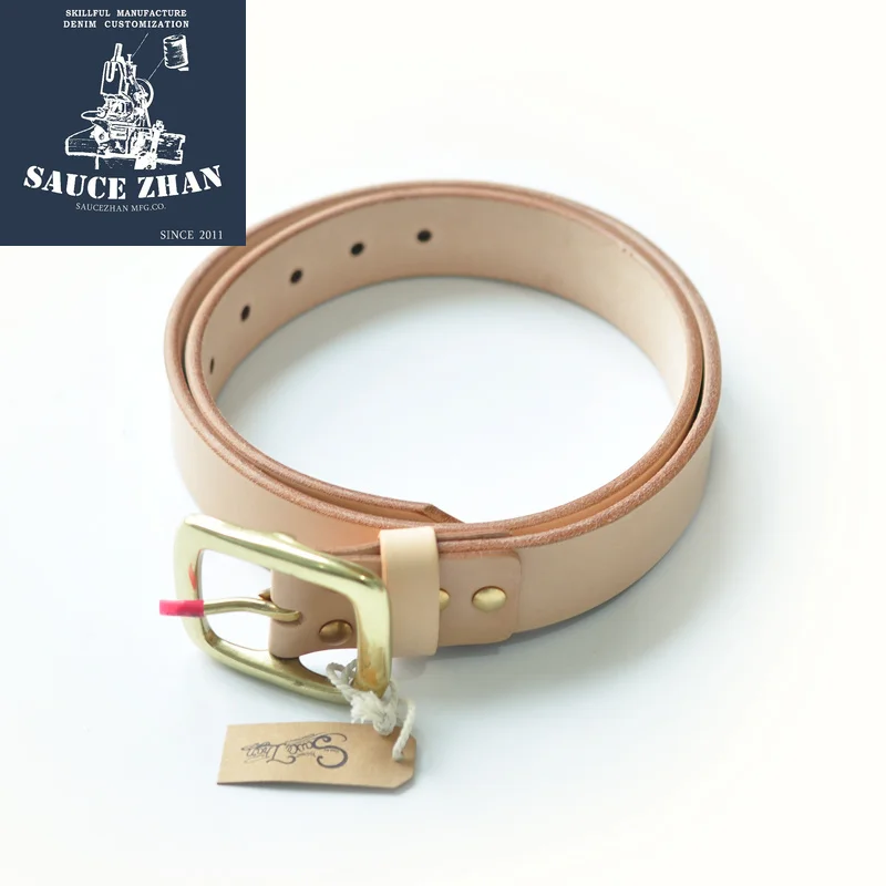 

Buckle Brass Genuine Belt Mens Luxury Waist Belts for Jeans Italian Full-grain Leather