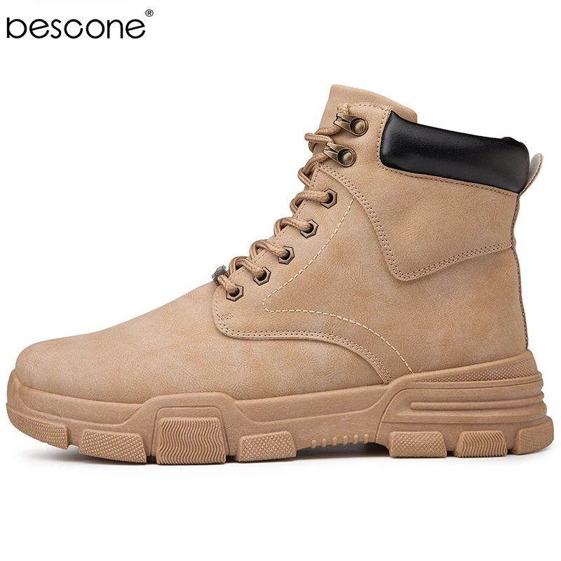 BESCONE/мужские Ботинки Martin повседневная обувь на шнуровке теплая плюшевая меху