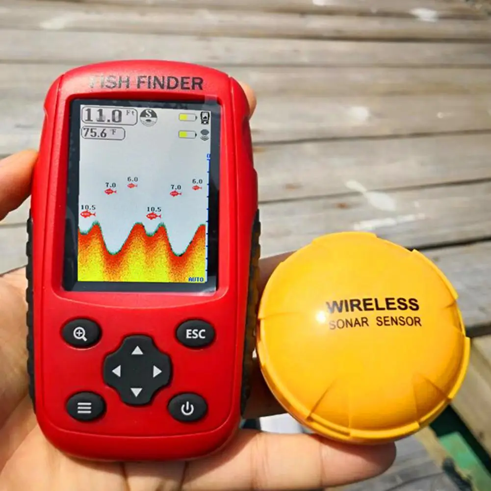 Russian / English Wireless Fish Finder Menu 2-120Ft 0.6-50m Depth Fishing Sonar Eco-sounder Ice Fishfinder Tackle | Спорт и