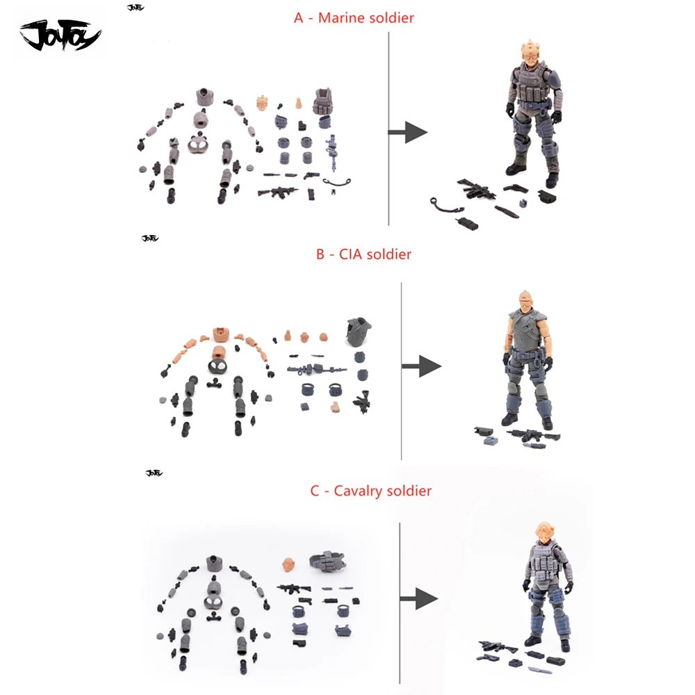 Экшн фигурка JOYTOY 1/18 в сборе комплект нецветных моделей фигурки солдат