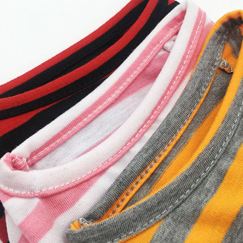 Модная одежда для маленьких собак кошек полосатый жилет летняя футболка