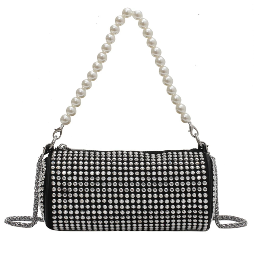 

Pearl Handbags For Women 2021 New Fashion Chains Shoulder Bags Female Luxury Brand Boston Flap Lady High Quality Crossbody Purse