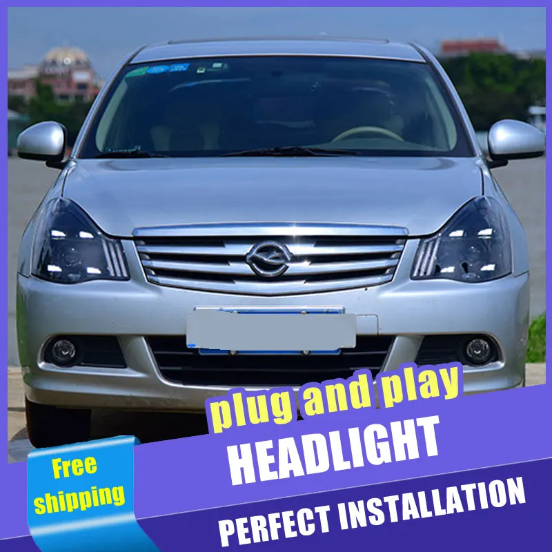 2 шт. автомобильный стиль светодиодный фары для Nissan Sentra 08-19 для Sentra Головной фонарь светодиодный DRL Объектив двойной луч H7 HID Xenon bi xenon объектив