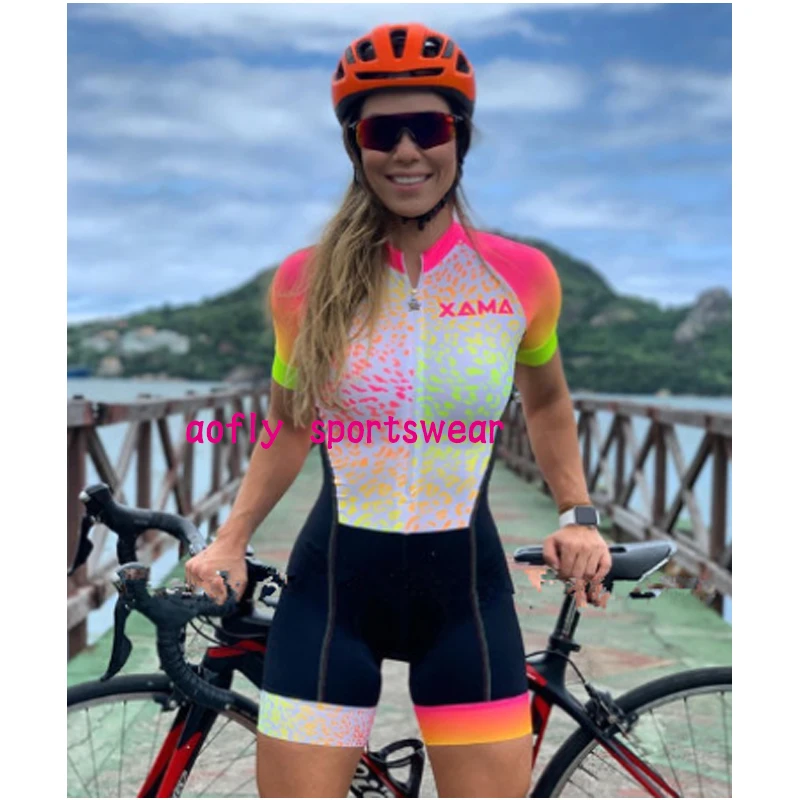 

2021 Kafitt Women's Clothes Triathlon Skinsuit Cycling Jersey Sets Sexy Macaquinho Ciclismo Feminino Gel Jumpsuit Kits Summer
