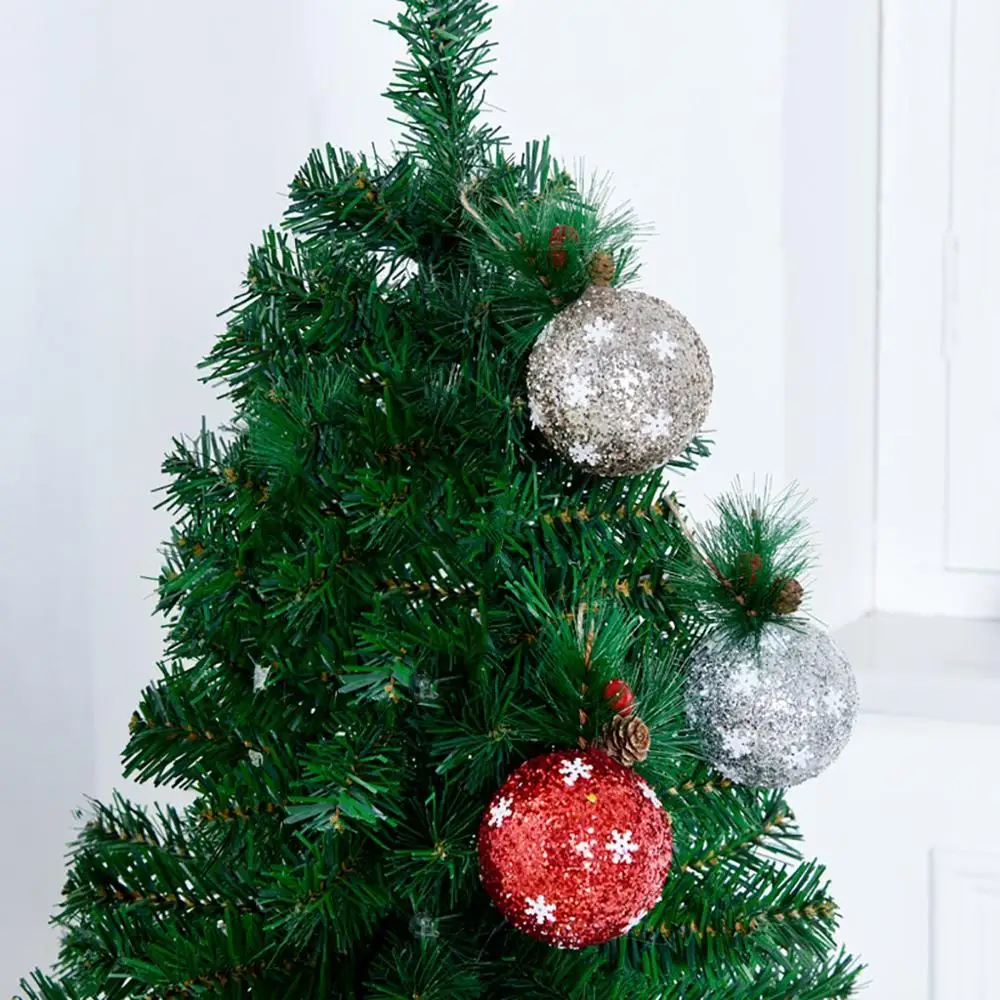 Круглые пластиковые шарики рисунком елки Декор рождественские безделушки