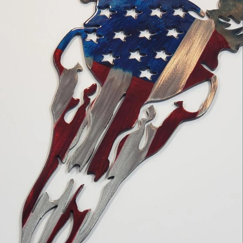 

Metal Wall Art Decor Elk Deer Head Sculpture Hanging for Home Bedroom Garden L69B