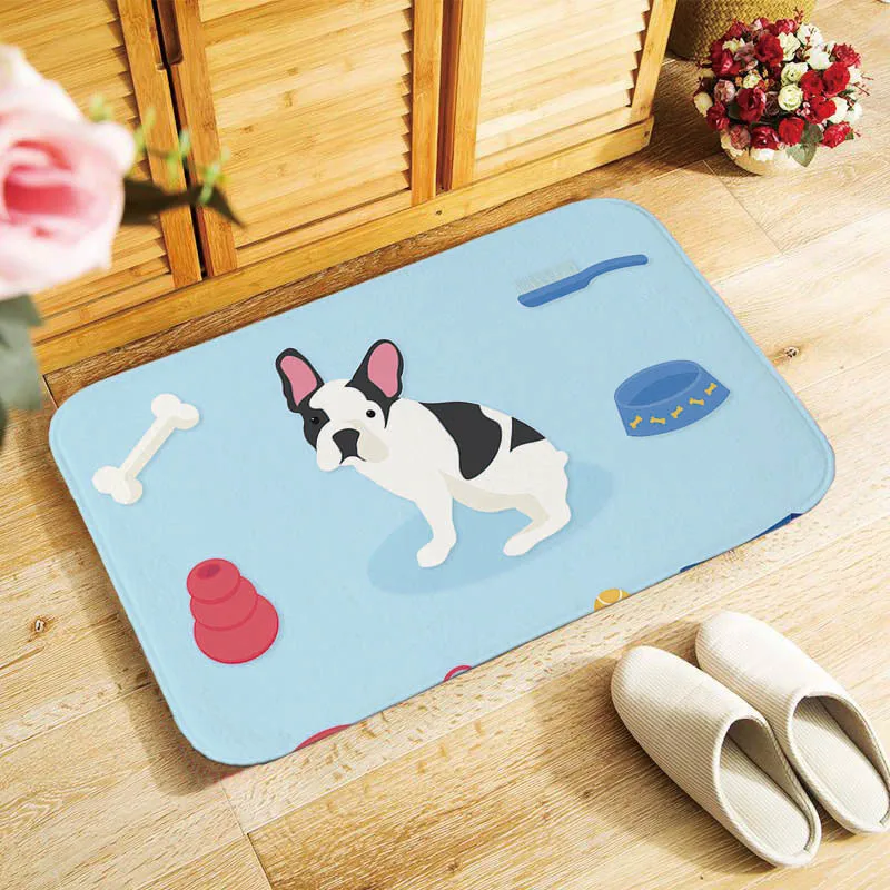 French bulldog welcome mat cute dogs printed floor doormat 40x60cm Entrance indoor outdoor door mats | Mat