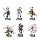 Экшн-фигурка героя аниме геншин Импакт разбавитель Venti Klee Zhongli для косплея, акриловая, двусторонняя, с узором, подставка, модель, настольный декор