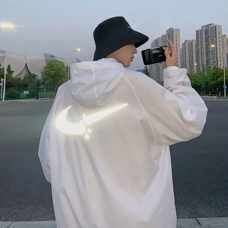 

Jacket men's jacket men's trend autumn new whole piece geometric reflective street jacket men's trend all-match Korean version