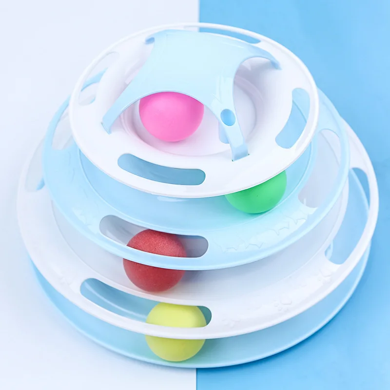 4 Levels Pet Cat Toy Creativity Space Tower Tunnel Tracks Intelligence Ball Training Interactive Amusement Plate Products | Дом и сад