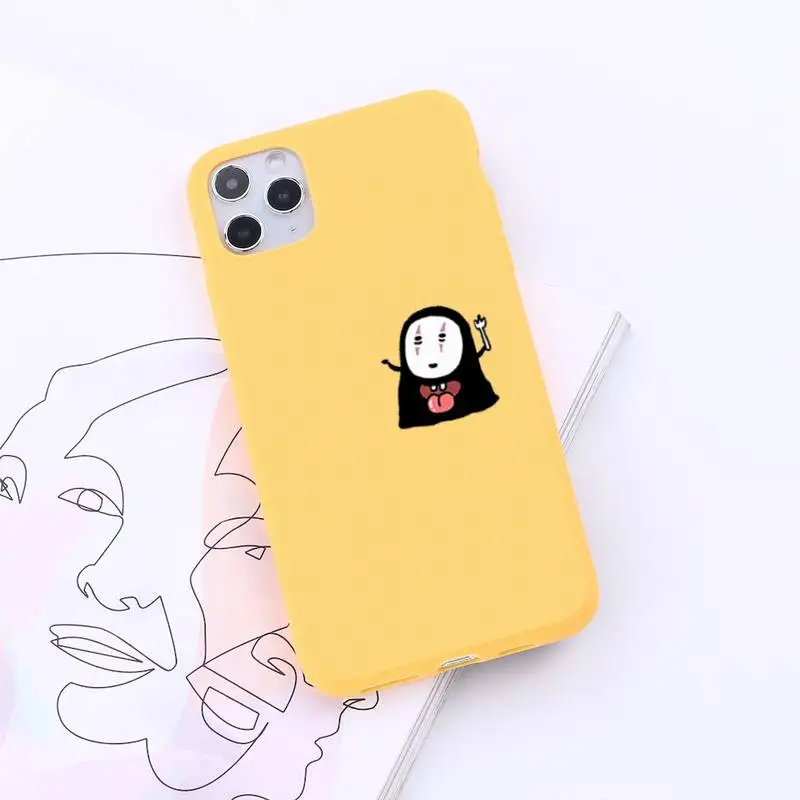 

Japan cartoon Totoro Spirited Away Phone Case Candy Color for iPhone 6 7 8 11 12 s mini pro X XS XR MAX Plus