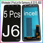 Оптовая продажа 5 шт.лот для samsung J6 2018 J600 J600F ЖК-дисплей с сенсорным дигитайзером в сборе