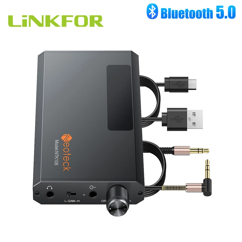 LiNKFOR 16 150Ω HiFi усилитель для наушников с Bluetooth 5 0 портативный приемник 3 мм AUX аудио
