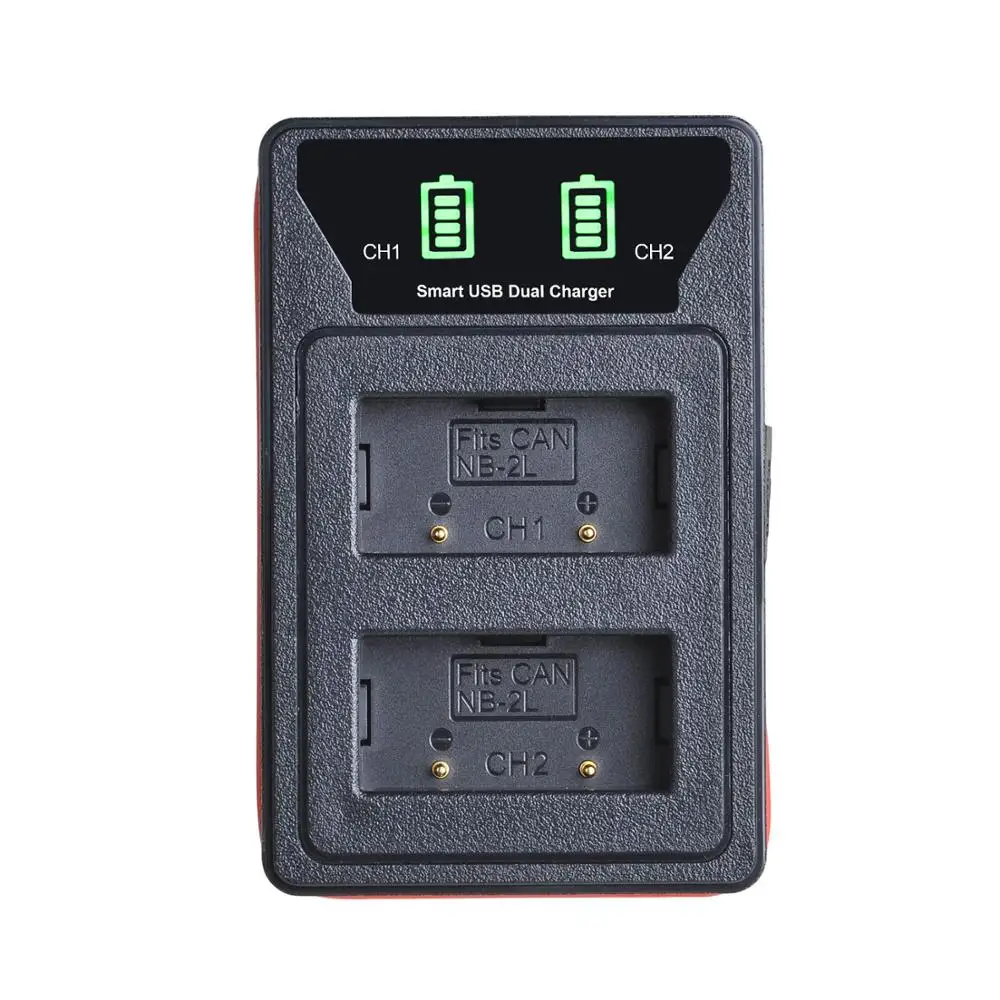 Зарядное устройство для аккумуляторов с USB и портом Type-C Canon NB2L NB2LH EOS 400D S80 S70 S50 S60 350D