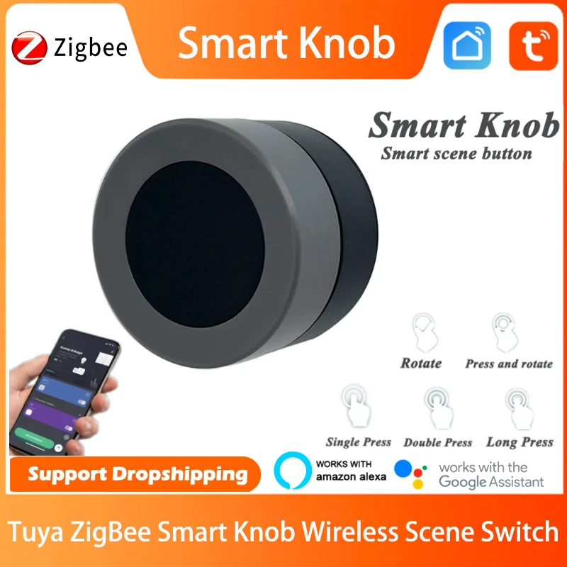

Смарт-кнопка Tuya ZigBee беспроводная, контроллер с автоматизацией, работает с Alexa Google Home
