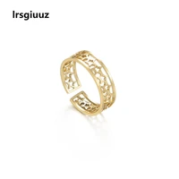 ins magazine fashion new splicing hollow five pointed star ring opening adjustable korean simple minority tail ring ring