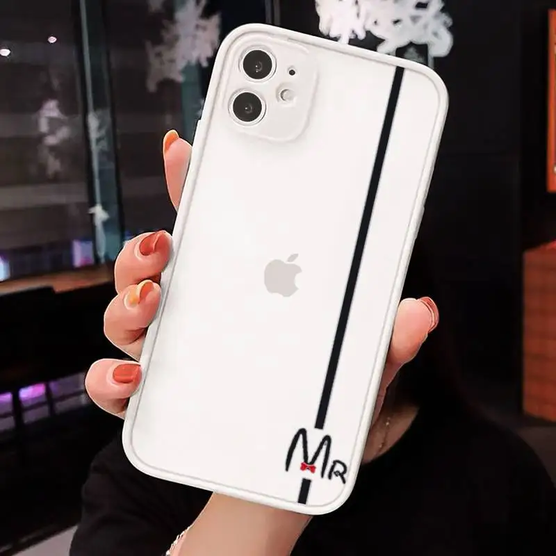 

Crown Letter King Queen Phone Cases matte transparent For iphone 7 8 11 12 plus mini x xs xr pro max luxury brand cover