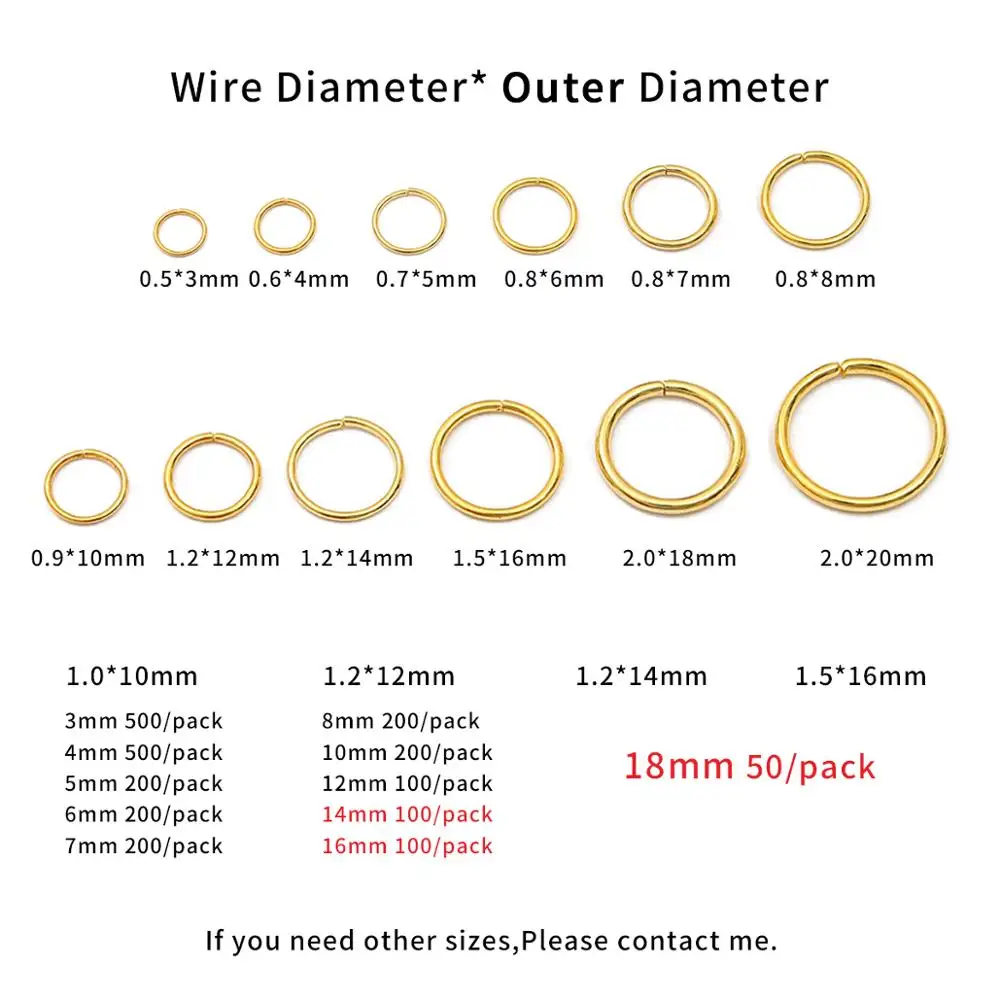 

200pcs/bag 3 4 5 6 8 10 12 mm Metal Jump Rings Split Ring Gold Silver Color Connector For Diy Jewelry Making Finding Accessories