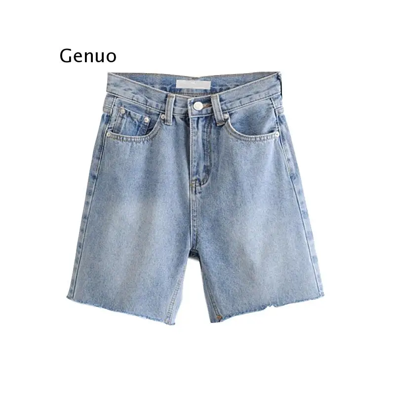 

High Waist Slim Denim Shorts Bermuda Plus Size Woman New Fashion Tassel Tight Five-Point Denim Shorts Washed Sexy Female Summer