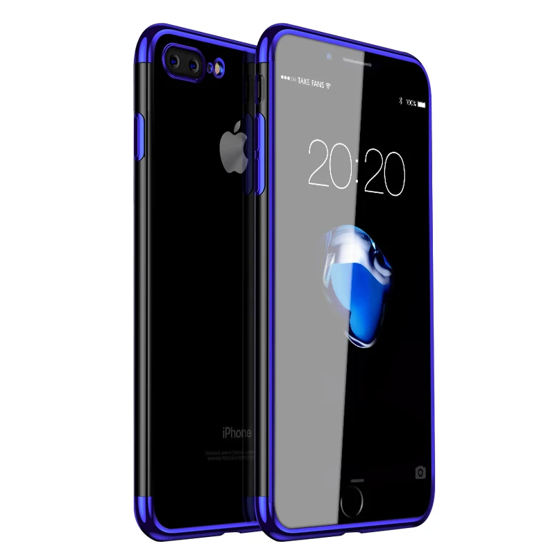 Роскошный чехол UPaitou с покрытием для iPhone SE 2020 11 Pro Max X XR XS 8 7 6 6S 5 прозрачный мягкий |