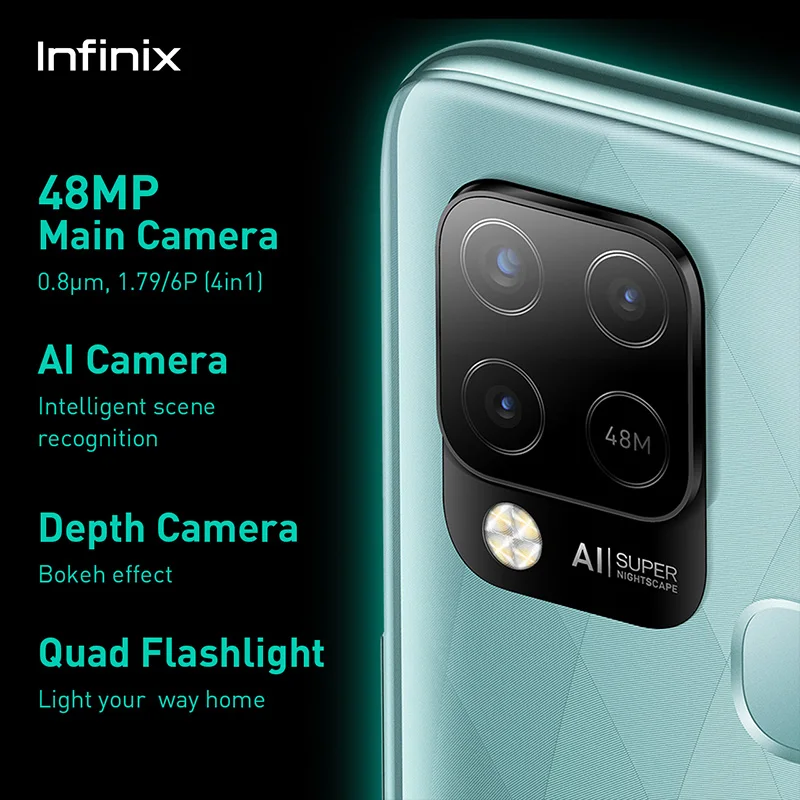 Смартфон Infinix Hot 10S 4/128 ГБ процессор Helio G85 мобильный телефон 5000 мА · ч камера 48 МП 90