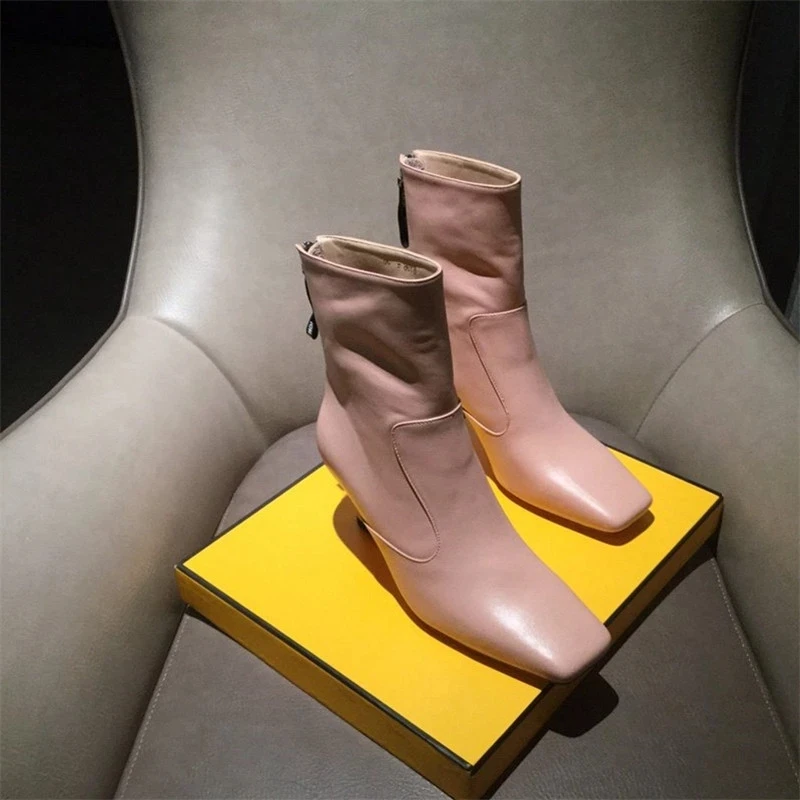 Женские мотоциклетные ботильоны из натуральной кожи повседневные однотонные