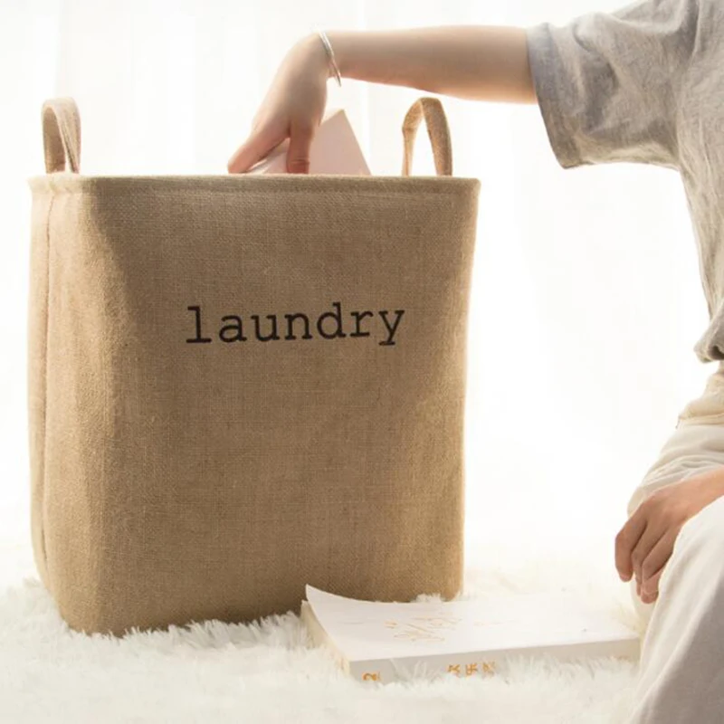 

New Laundry Basket Kids Cartoon Toy Storage Basket Storage Basket Large Gift Basket Cotton Linen Clothes S5S1031