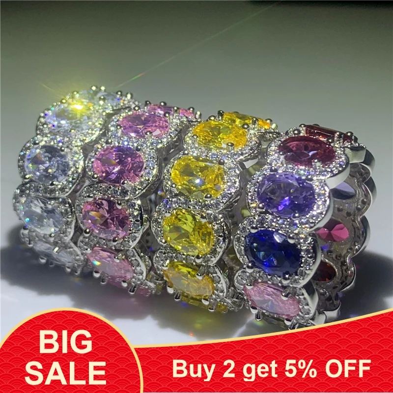 Роскошное кольцо обещания с закрепкой 5А циркониевый искусственный Серебряный