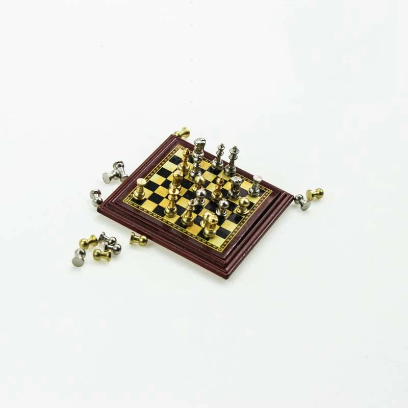 

1:12 Scale Dollhouse Miniature International Chess DIY Doll house Miniature Accessories Table Games Toys Kids Pretend Play Doll