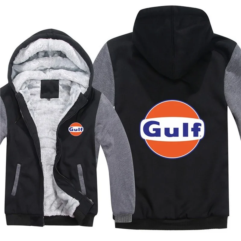 

2021 High Quality Winter Fashion Gulf Oil Hoodies Men Wool Liner Jacket Gulf Oil Sweatshirts Men Coat S-5XL
