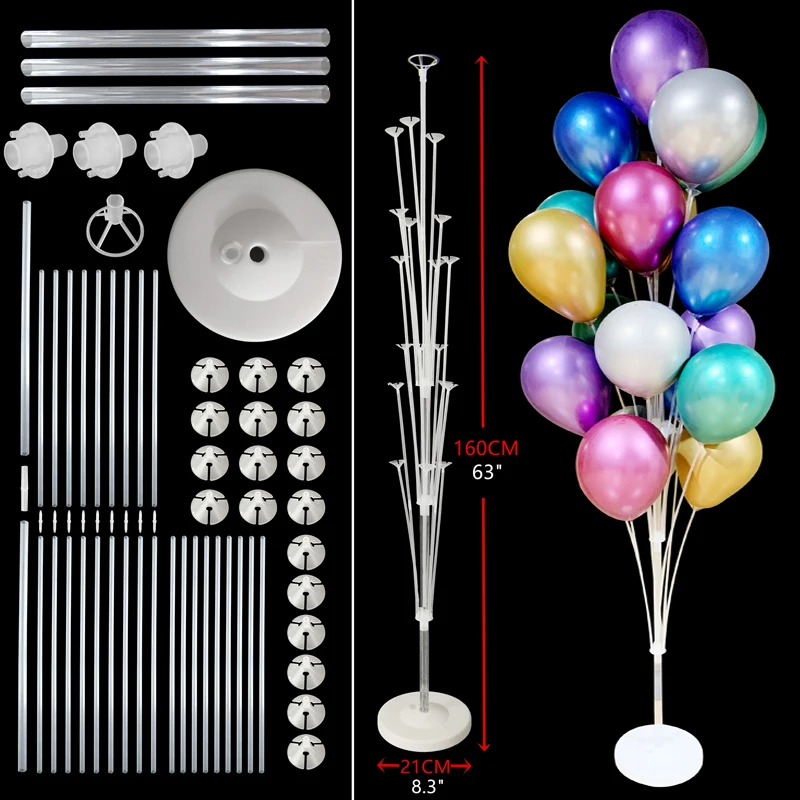 

19tubes Balloon Stand Wedding Decoration Happy Birthday Party Balloon Stick Holder Baloon Accessories Event Party Globos Pump