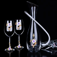 european high grade enamel red wine cup set crystal champagne glasses decanter wine glass goblet for wedding party supplies