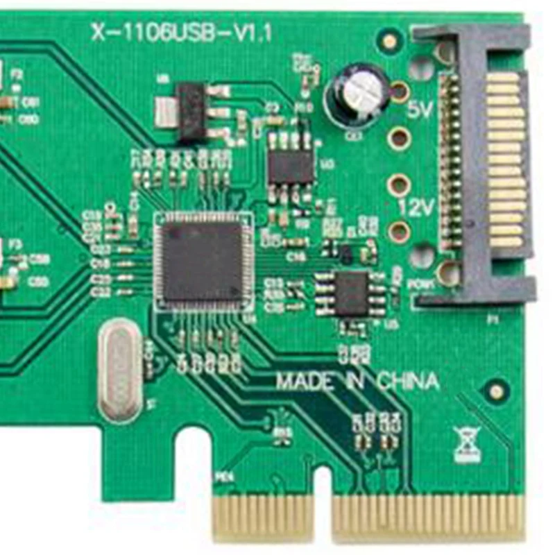 Плата расширения PCI-E 4X Express на 2 порта s USB 3 1 Ype-A высокоскоростной чипсет ASM1142 10