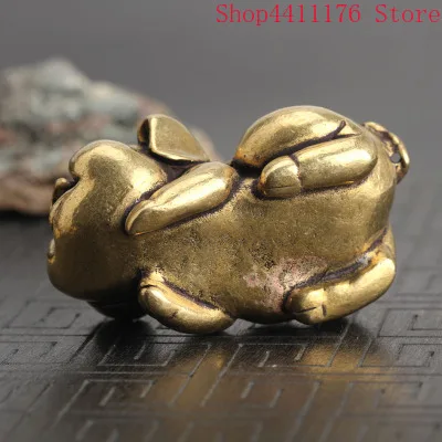 

Solid Copper Brass Fu Pig Handle Ruler Pressing Paper Sculpture