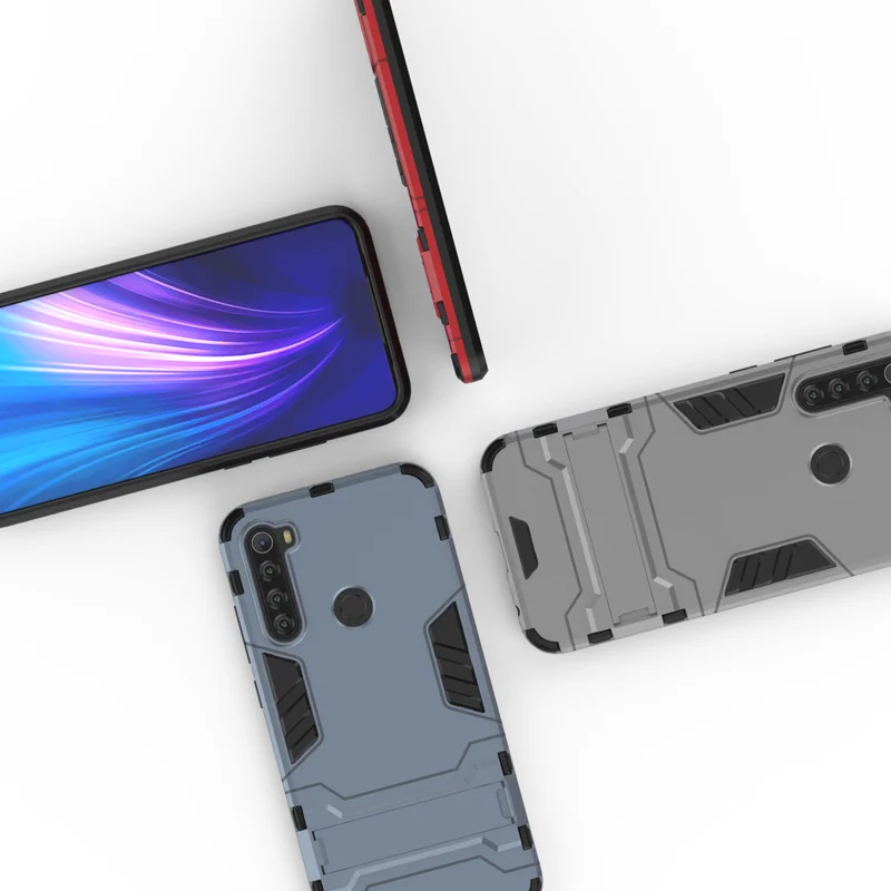 Противоударный чехол для Xiaomi Redmi Note 8 T Note8 телефона PC + Силиконовые чехлы с