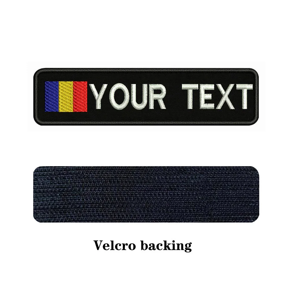 Chad Flag 10X2.5cm вышитое пользовательское имя заплатка с текстом нашивки на железной
