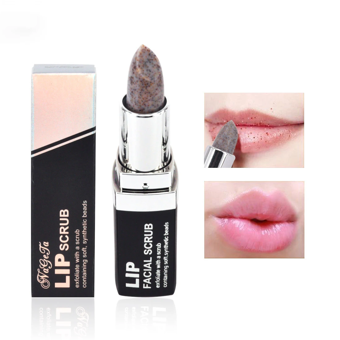 

1pcs 3.5g NAGETA Lip Scrub Lip Care Fade Lip Color Exfoliating and Exfoliating Scrub Stick Vitamin E Oil