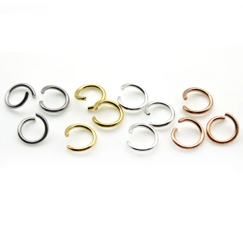 Незамкнутые соединительные кольца из нержавеющей стали с розовым золотым и