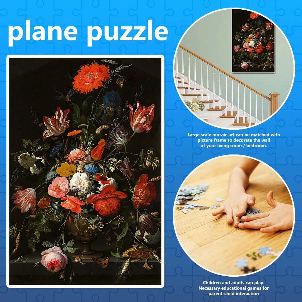 

1000pcs DIY Flower Paper Puzzles Toys Children Adults Educational Jigsaw Game Children Portable Interactive Present