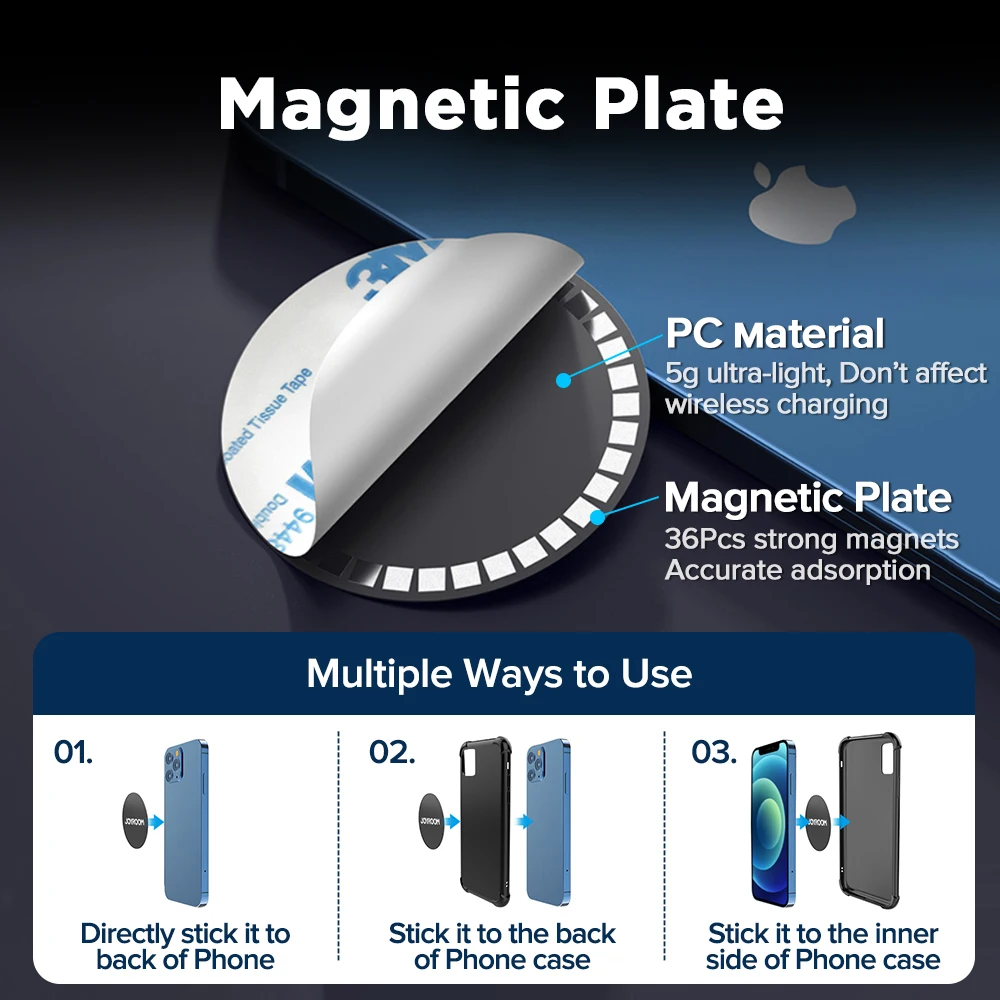 Joyroom Magnetic Sheets For Wireless Charger Magnet Plate Disk For Mobile Phone Holder Car Mount Wireless Car Phone Holder Sheet
