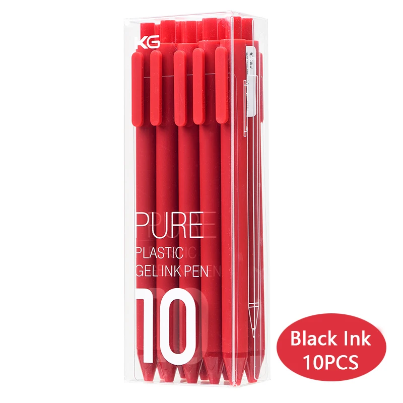 Red pen(10pcs) 10 шт./компл. Xiao mi Pen mi jia Kaco цветная ручка 0,5 мм mi Kaco Core прочная ручка для подписи заправлять черными чернилами+ Kaco Refills - Цвет: Red pen(10pcs)