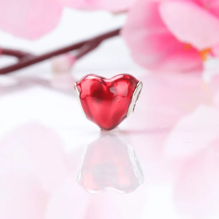 

Authentic 925 Sterling Silver Beads New Deep Colored Glass Love Beads Fit Original Pandora Bracelet For Women Diy Jewelry