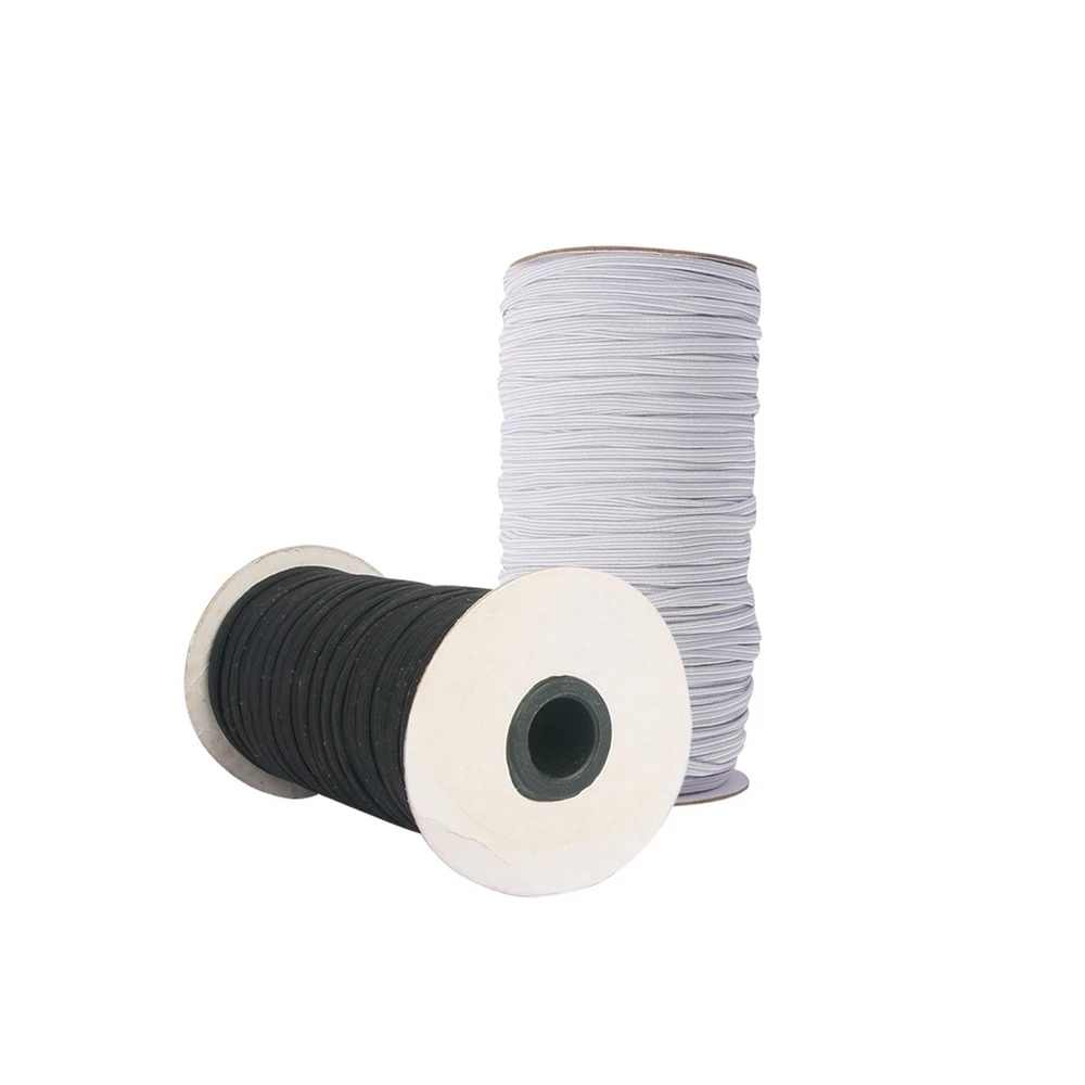 1/4 дюйма шириной 100 ярдов белая черная эластичная лента Высокая эластичность