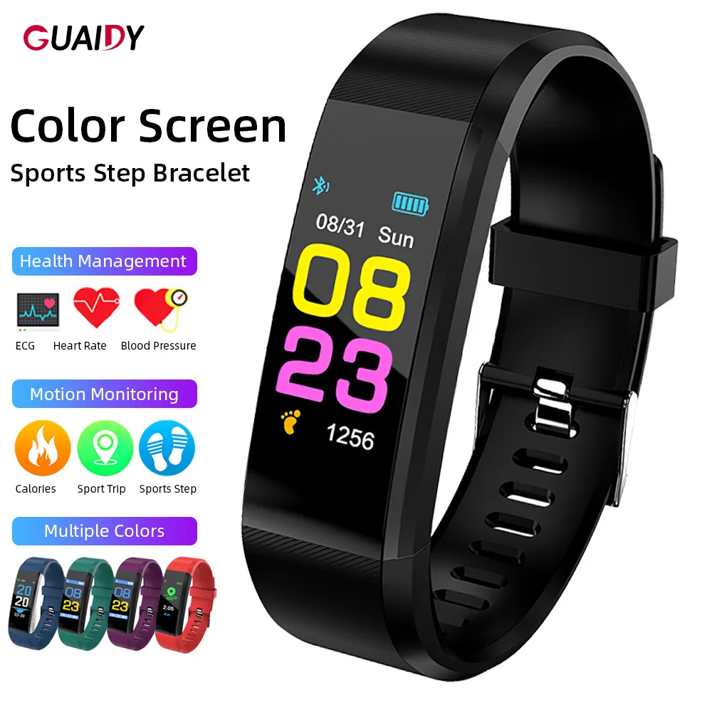 115 Plus умный Браслет для здоровья часы спортивный Монитор артериального давления